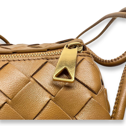 Barrel Mini Crossbody bag in Lambskin, Gold Hardware