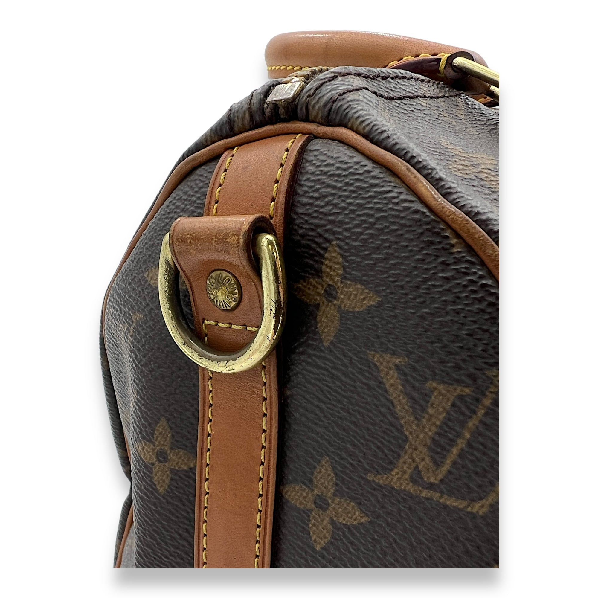 Speedy Bandouliere Top Handle Bag 25 Brown in Monogram Coated Canvas, Gold hardware