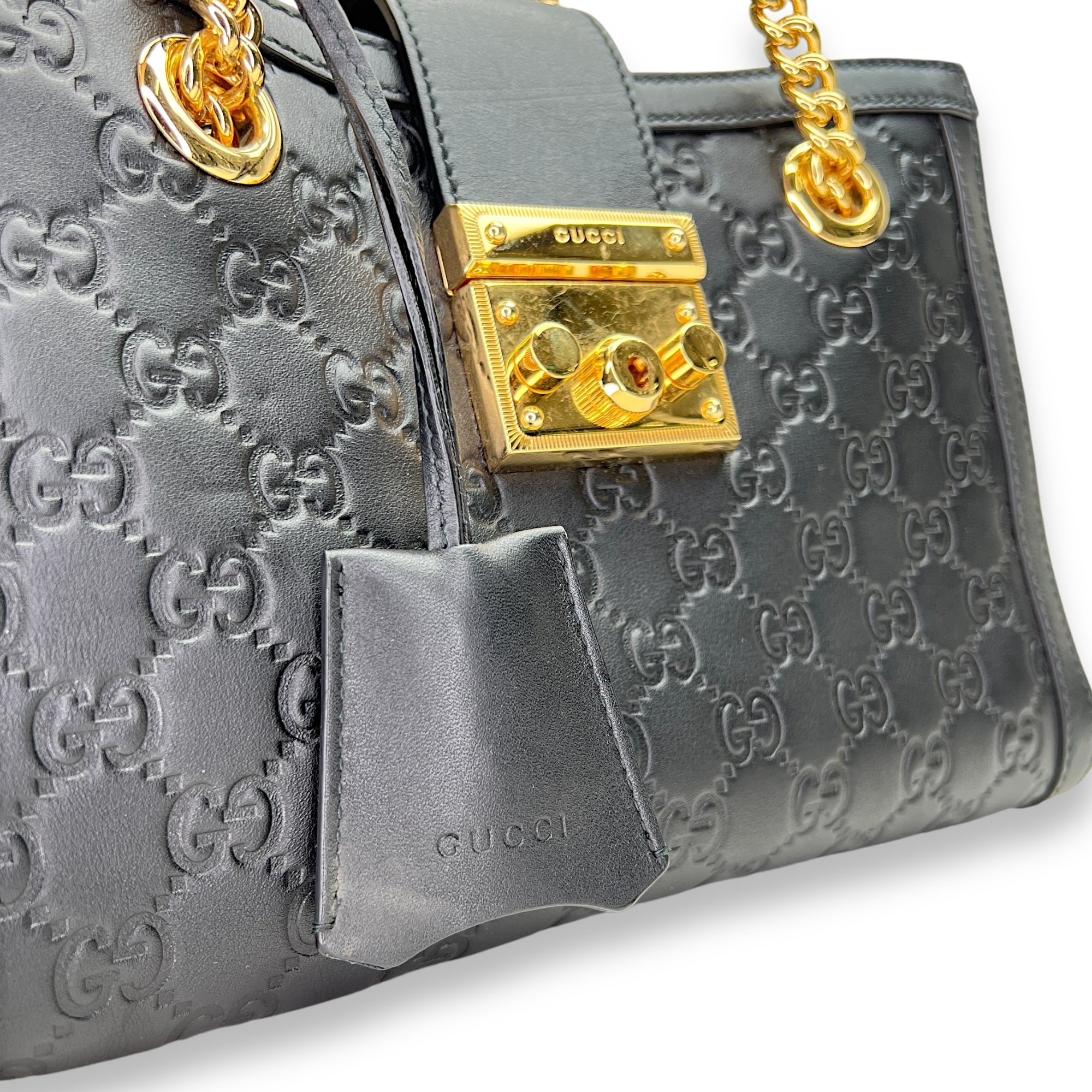 Padlock Small Shoulder bag in Guccissima leather, Gold Hardware