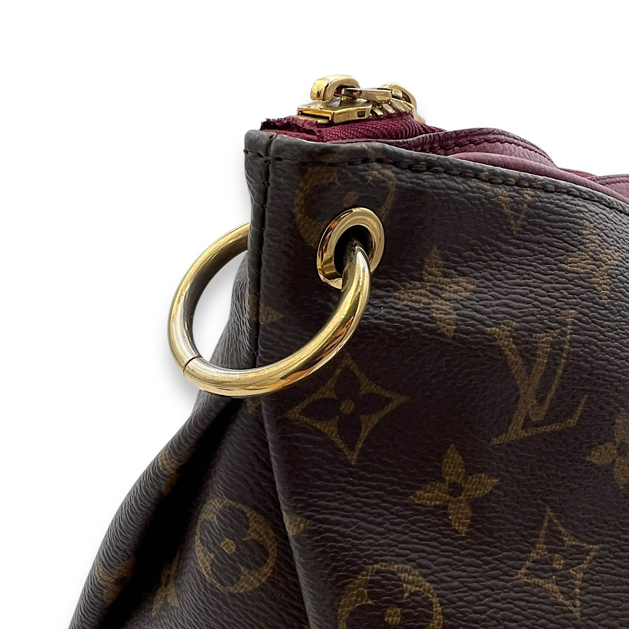 Pallas Top Handle Bag MM Brown in Monogram Coated Canvas, Gold hardware