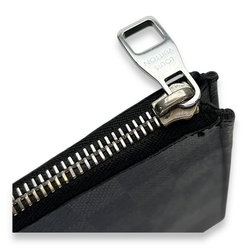 Pochette Document Damier Graphite Clutch in Coated Canvas, Silver hardware