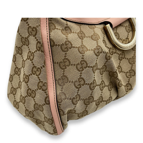 Abbey D Ring GG Monogram Top handle bag in Canvas, Light Gold Hardware