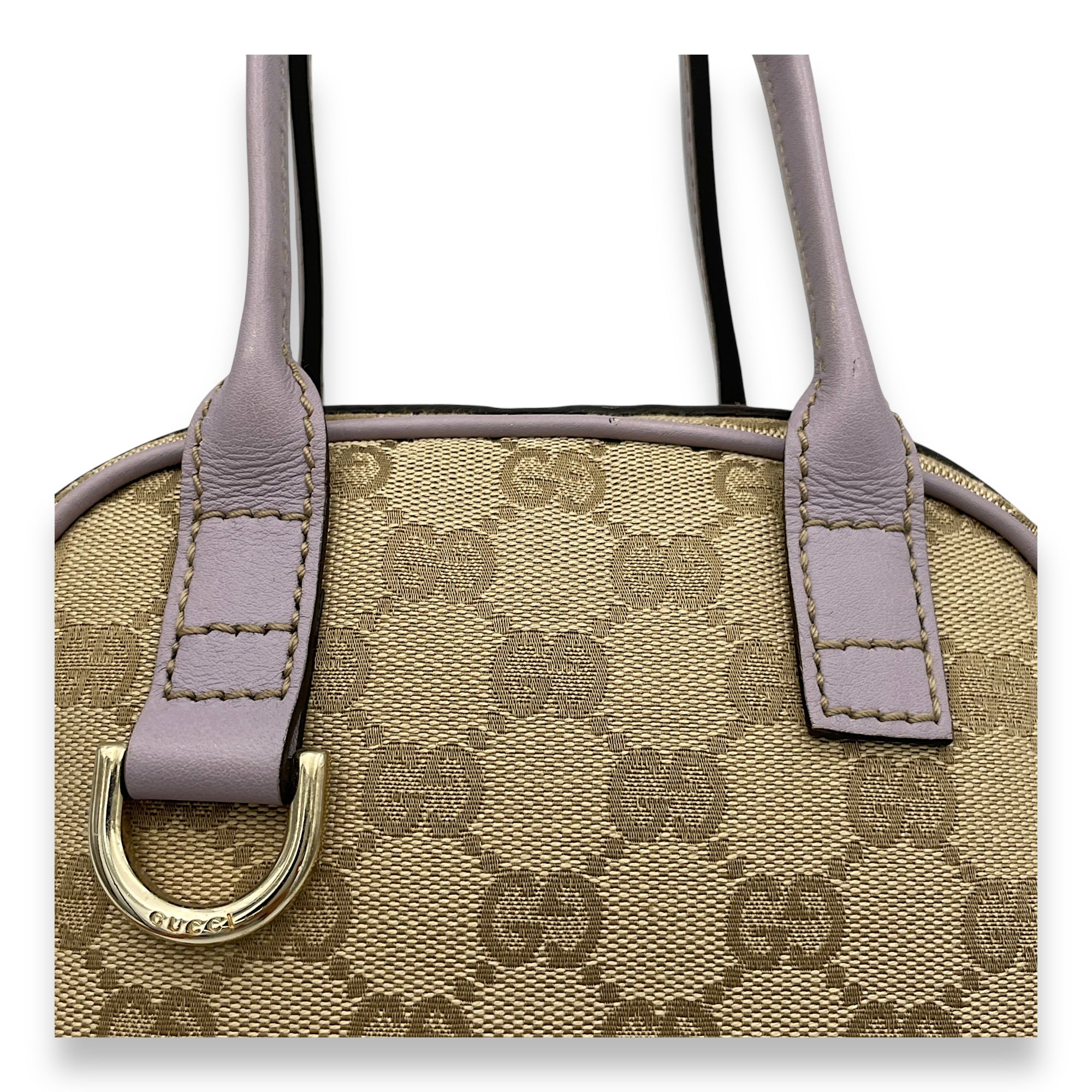 Abbey Mini Top handle bag in Jacquard, Gold Hardware