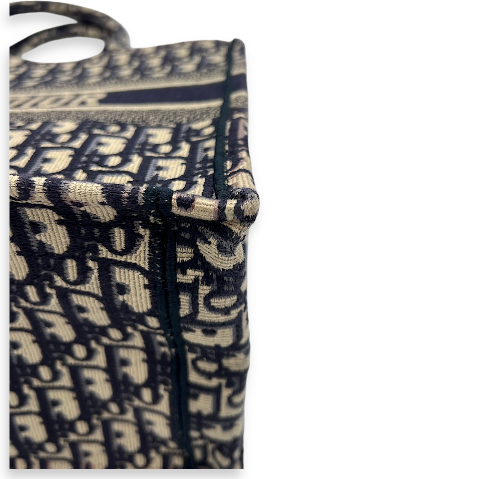 Book Tote Top Handle Bag Blue in Jacquard