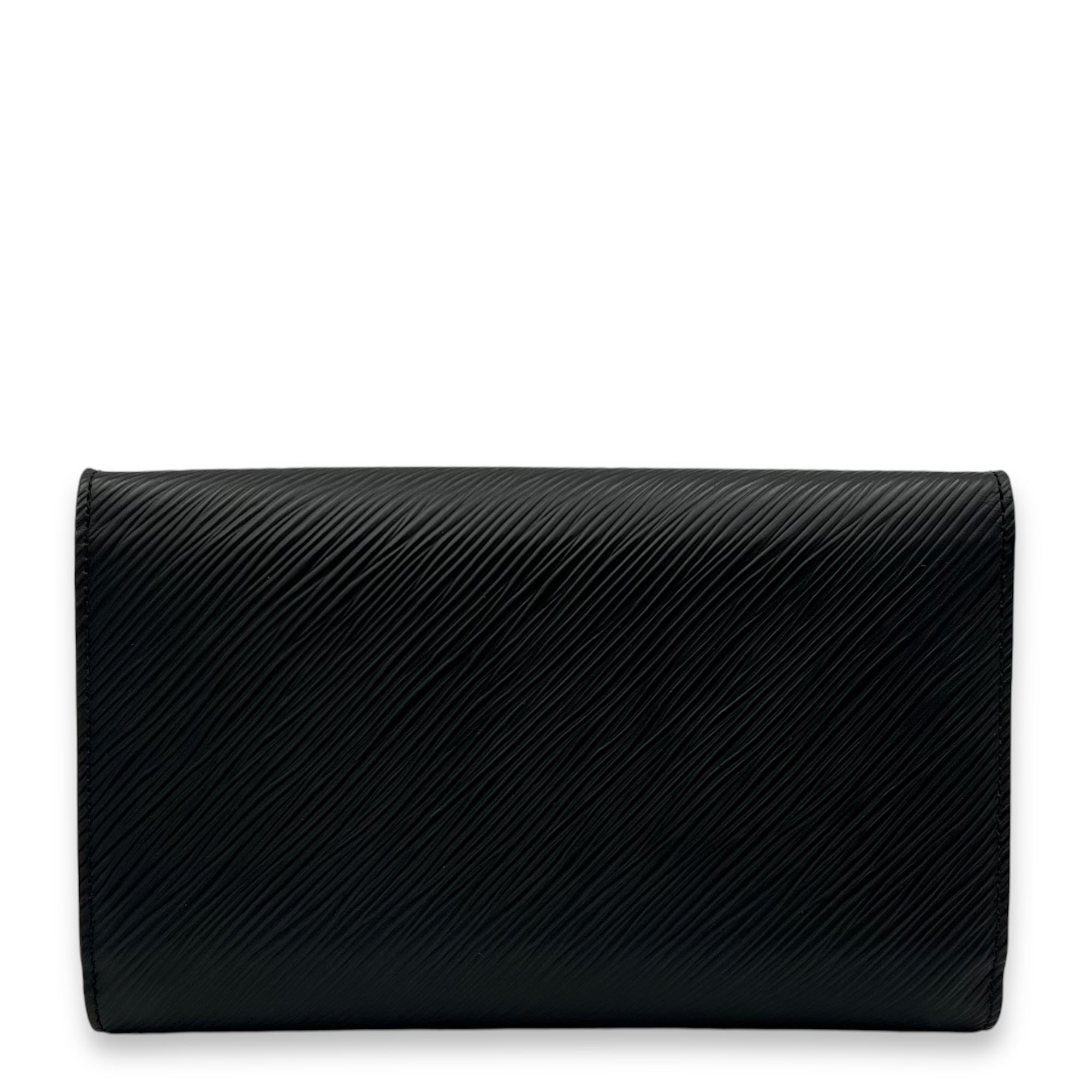 Twist Wallet On Chain Black in Epi Leather, Silver hardware