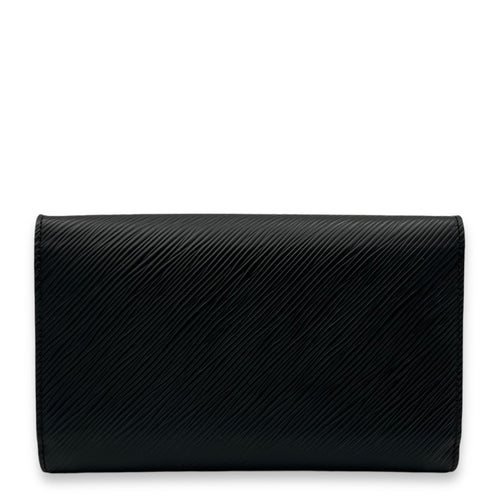 Twist Wallet On Chain Black in Epi Leather, Silver hardware