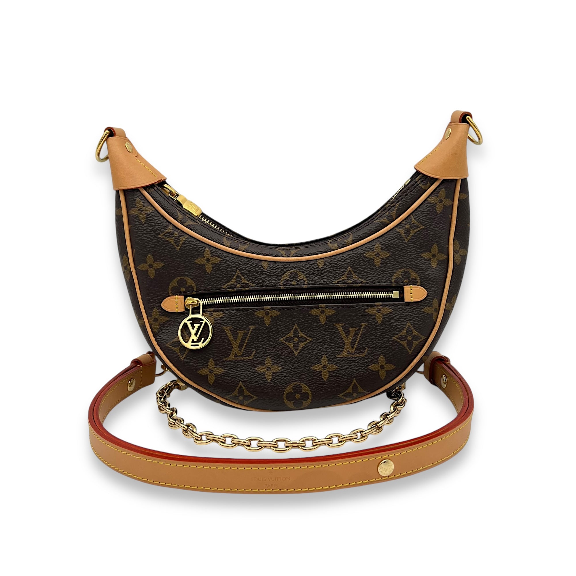 Loop Shoulder Bag Brown in Monogram Coated Canvas, Gold hardware