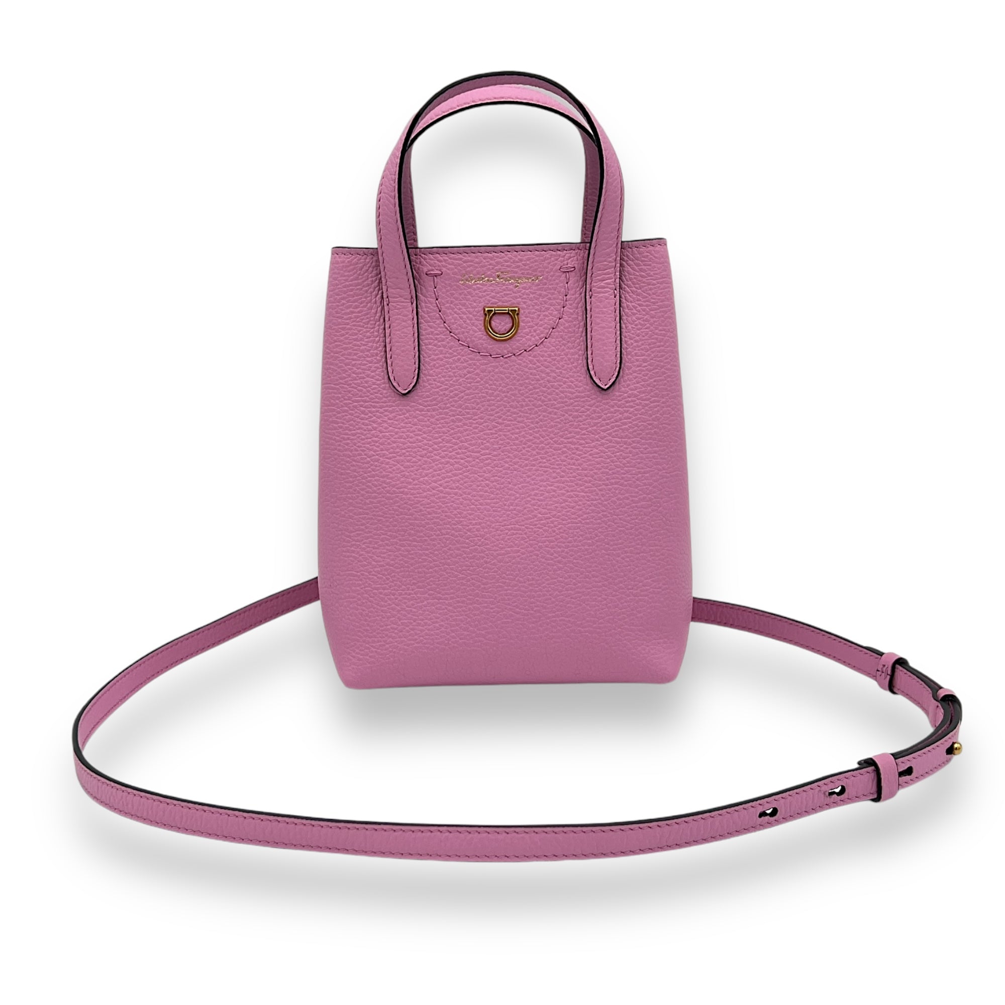 Others Top Handle Bag Mini Pink in Calfskin, Gold hardware