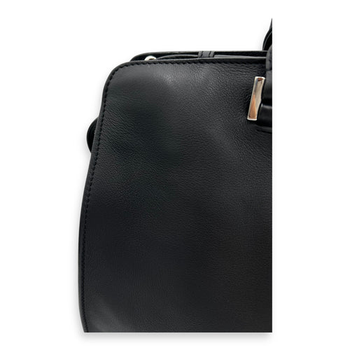 Monogram Cabas Black Top Handle Bag in Calfskin, Silver hardware