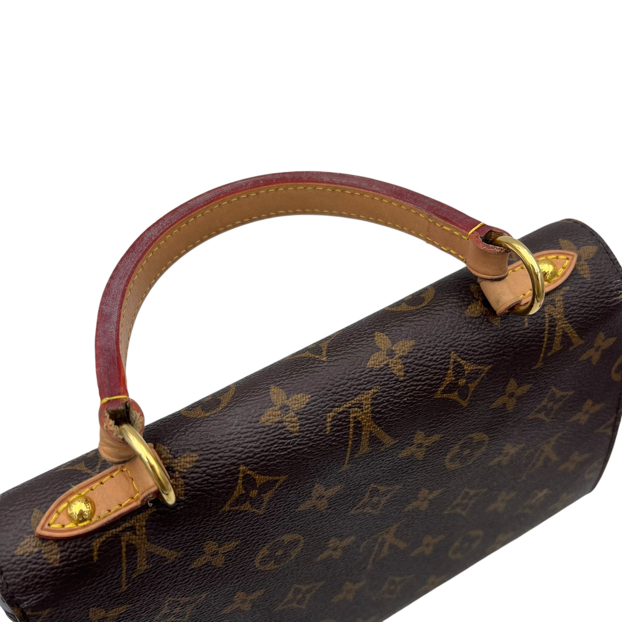 Cluny Top Handle Bag Brown in Monogram Coated Canvas, Gold hardware