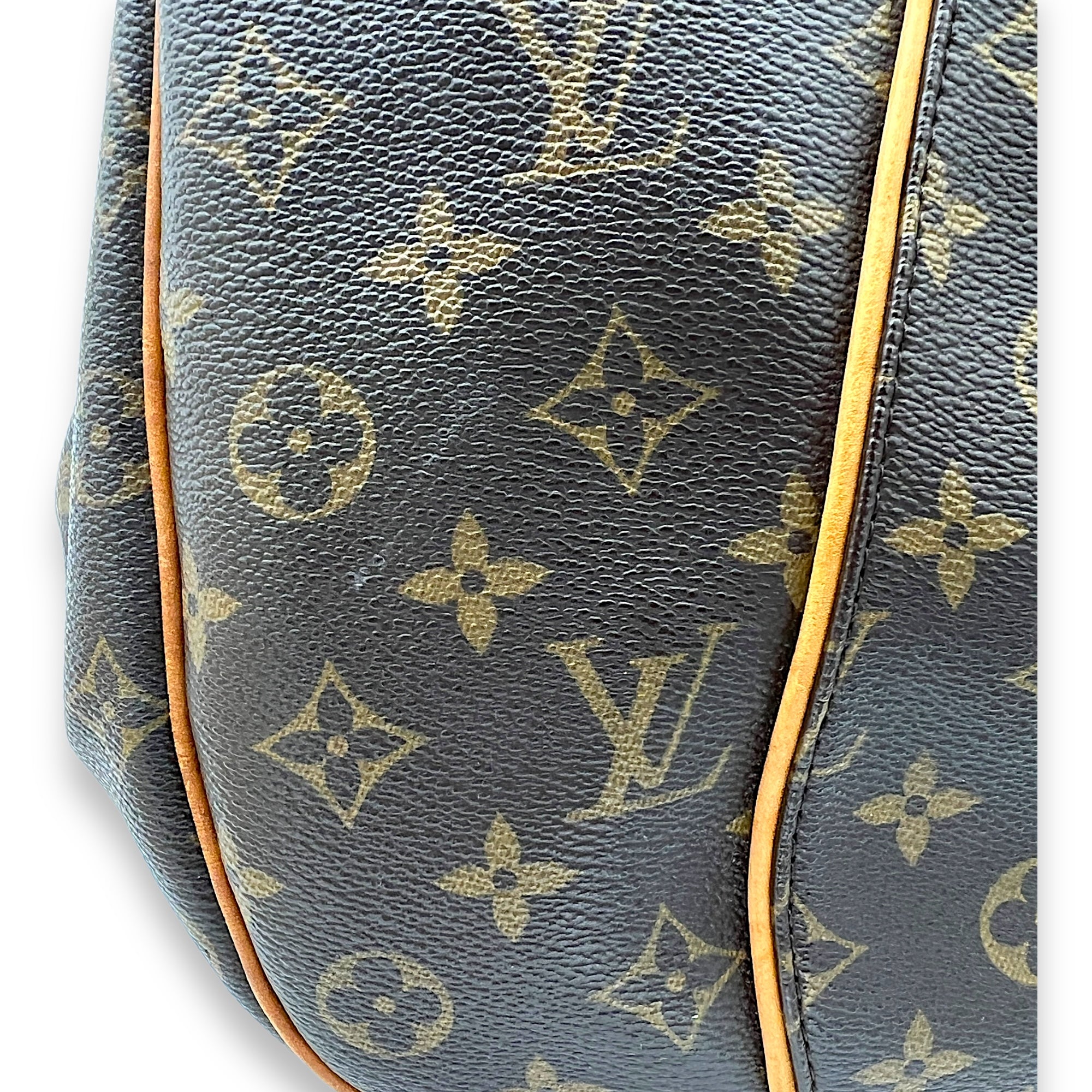 Galleria Shoulder Bag Brown in Monogram Coated Canvas, Gold hardware