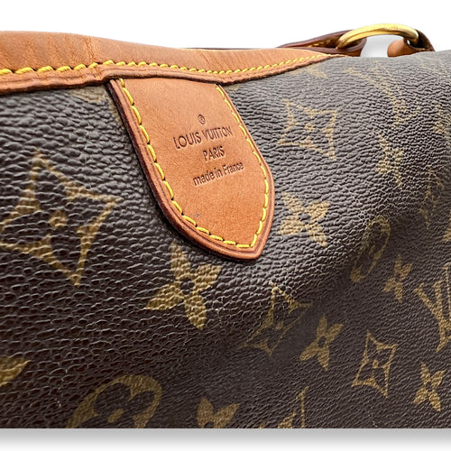 Delightful Top Handle Bag Brown in Monogram Coated Canvas, Gold hardware