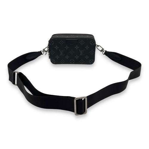 Alpha Wearable Wallet Crossbody Bag Black in Monogram Coated Canvas, Gunmetal hardware