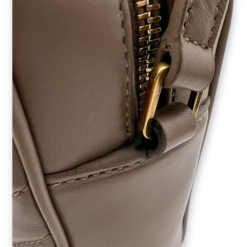 Lou Crossbody Bag Beige in Calfskin, Gold hardware