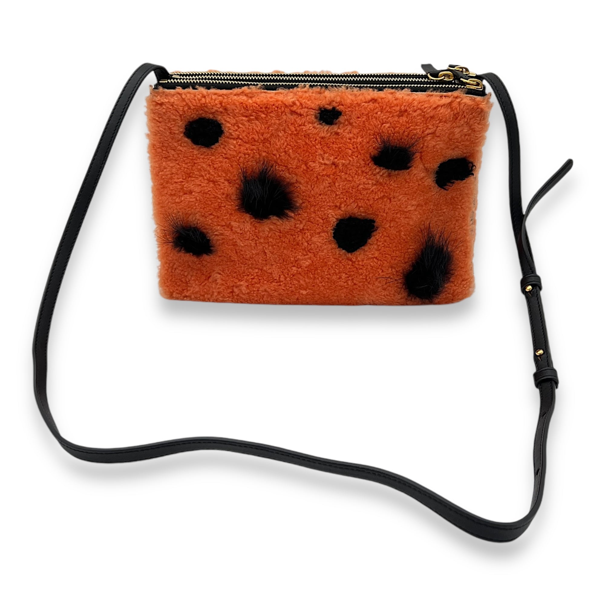 Trio Crossbody Bag Orange in Others, Gold hardware