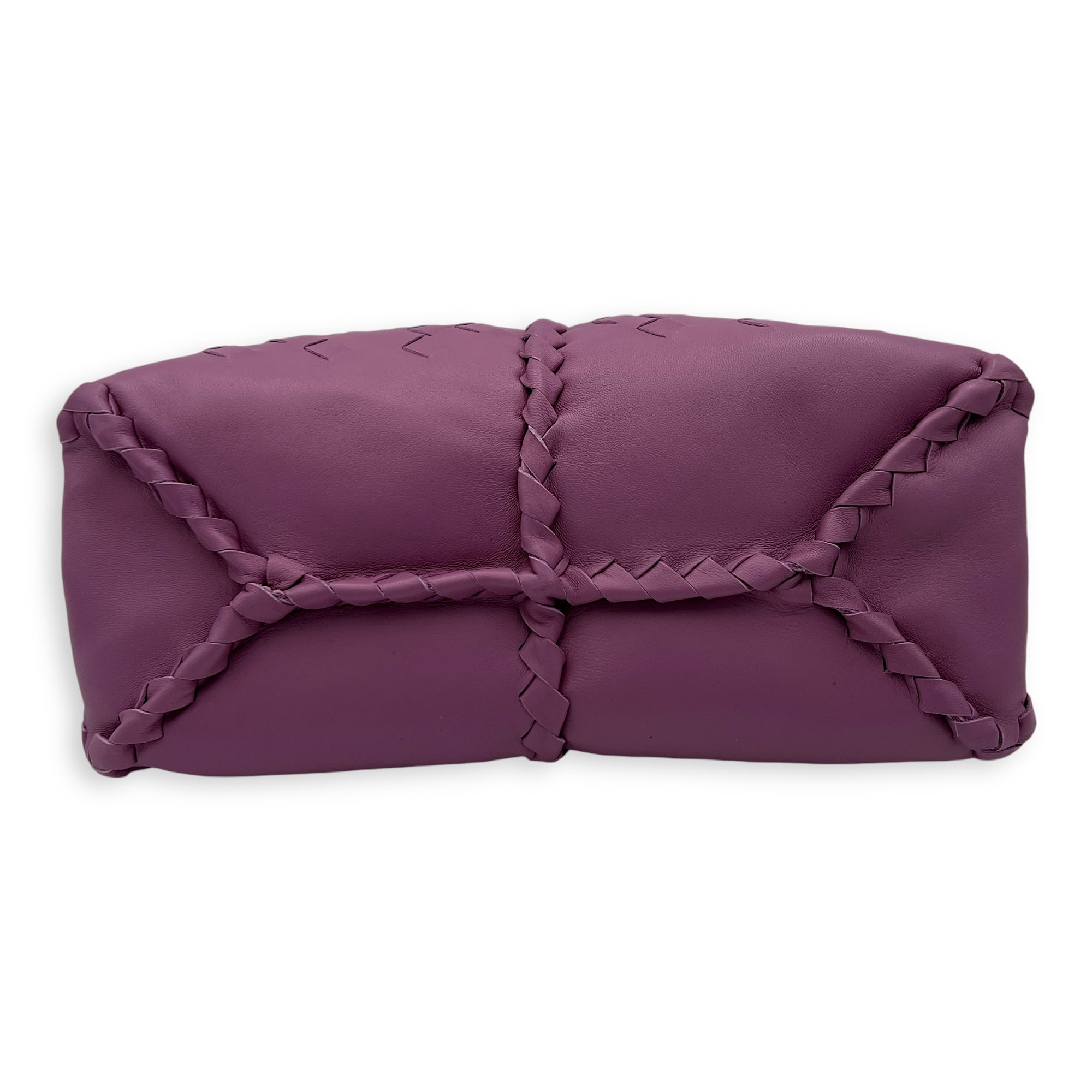 Intrecciato Top Handle Bag Purple in Nappa Leather, Ruthenium hardware