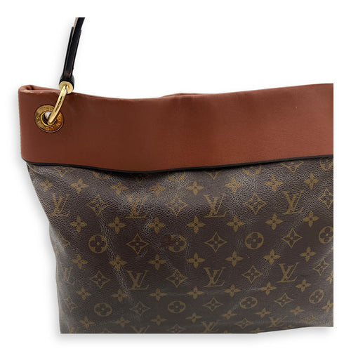 Tuileries Besace Brown Top Handle Bag in Monogram Coated Canvas, Gold hardware