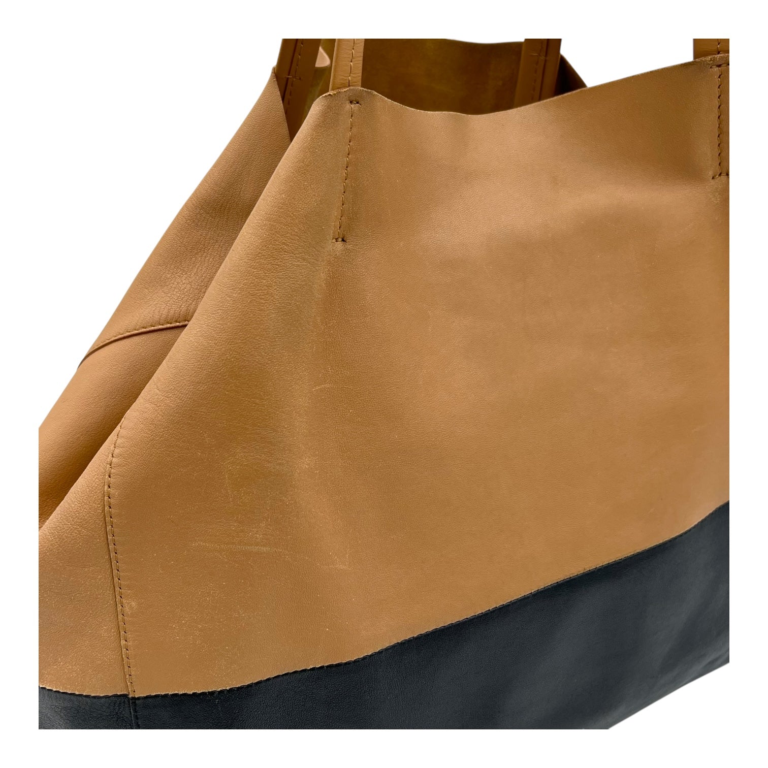 Cabas Tote Bag Beige in Calfskin, Silver hardware