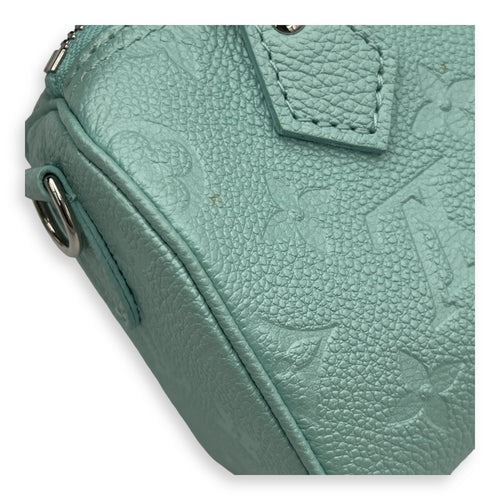 Speedy Nano Green Top Handle Bag in Monogram Empreinte Leather, Silver hardware