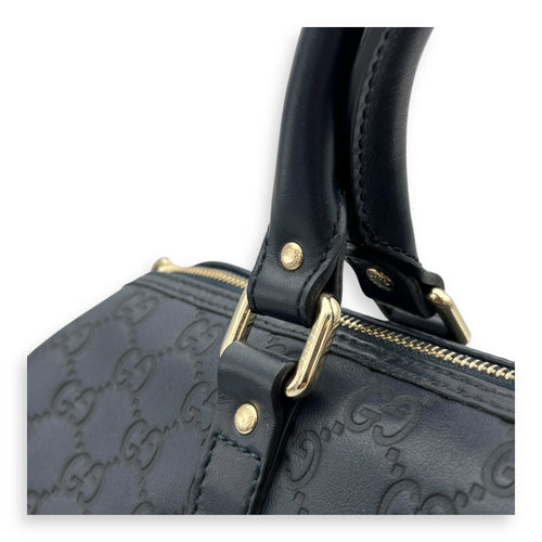 Guccissima Top Handle Bag Blue in Calfskin, Silver hardware