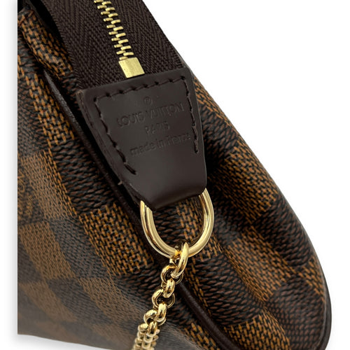 Eva Crossbody Bag Damier Ebene in Coated Canvas, Gold hardware