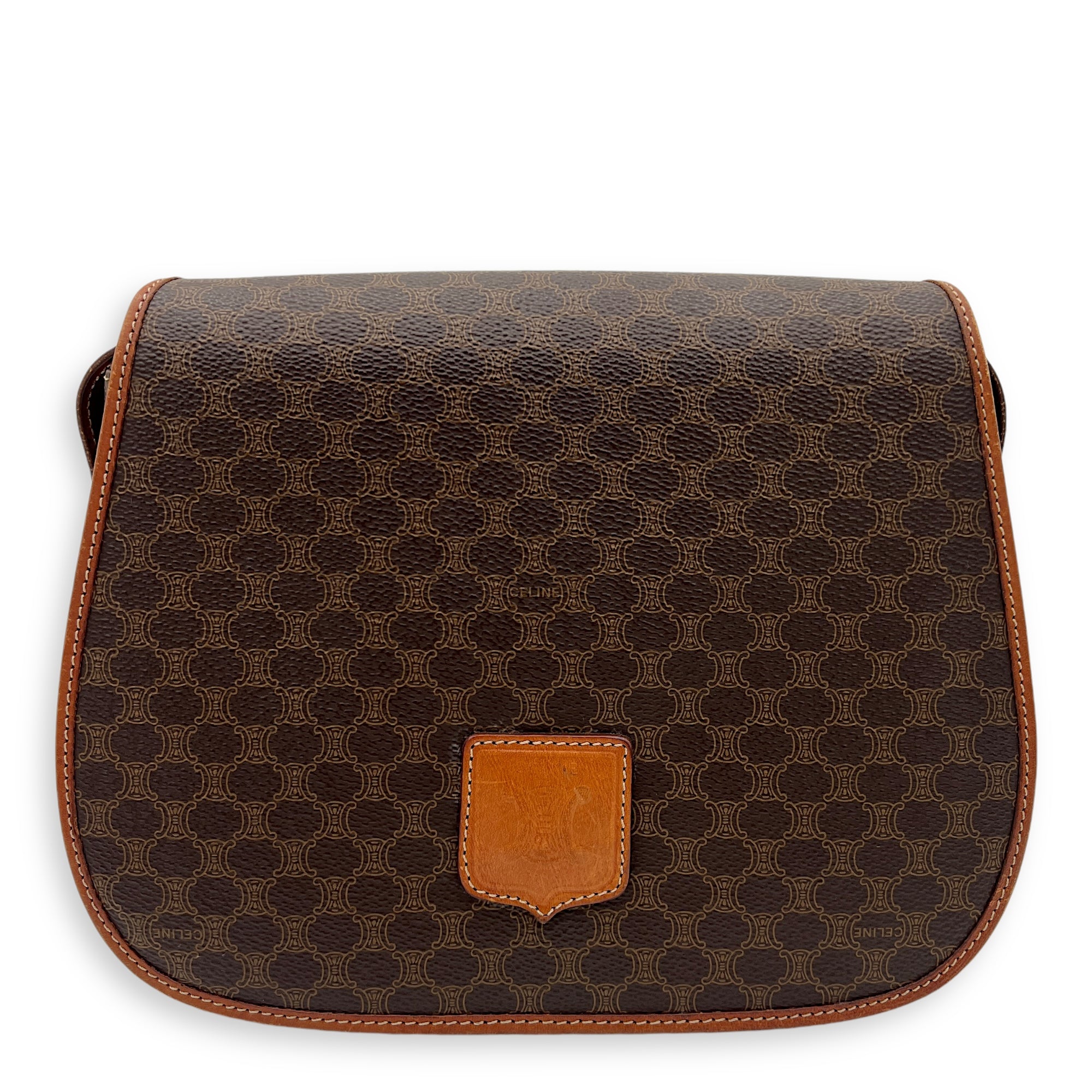 Macadam Vintage Brown Crossbody Bag in Coated Canvas, Gold hardware