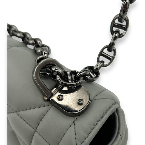 Caro Medium Grey Shoulder Bag in Lambskin, Silver hardware