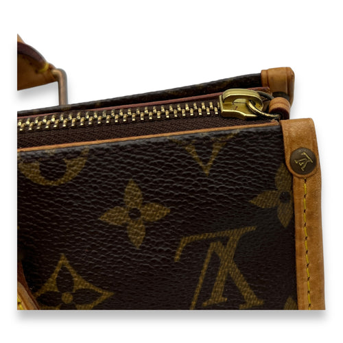 Popincourt Top Handle Bag Brown in Monogram Coated Canvas, Gold hardware