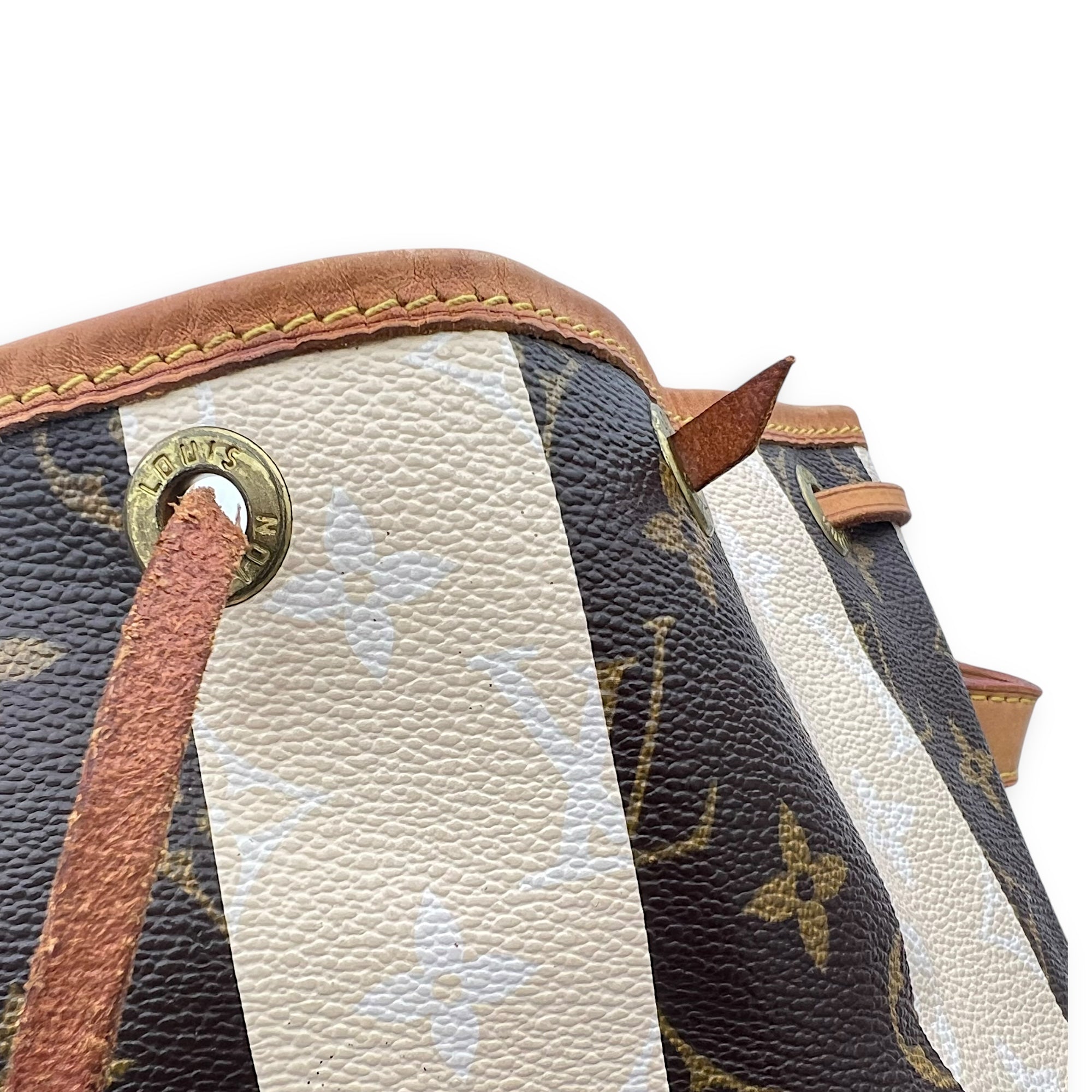 Louis Vuitton Rayures Noe GM Multi-colour Top Handle Bag in Monogram Coated Canvas, Gold hardware_8