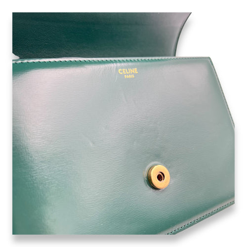 Celine Triomphe Shoulder Bag Green in Calfskin, Gold hardware_8