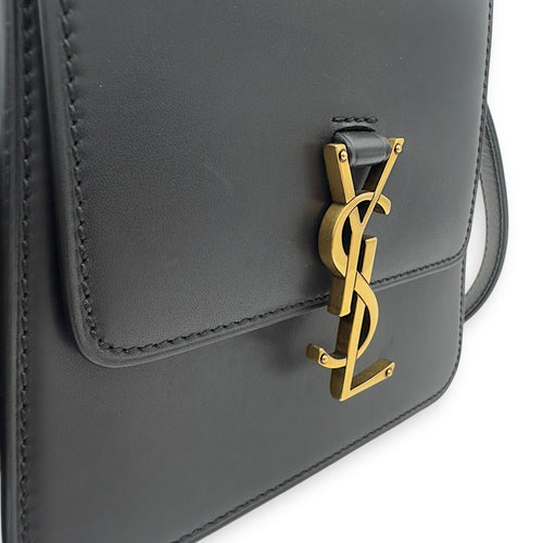 Saint Laurent Kaia Crossbody Bag Black in Calfskin, Gold hardware_8