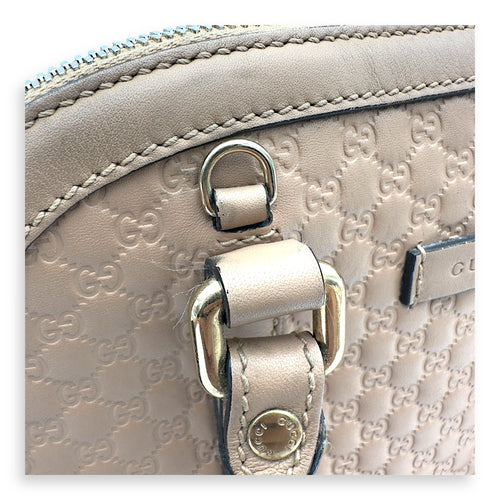 Gucci Dome Top Handle Bag Beige in Calfskin, Gold hardware_8