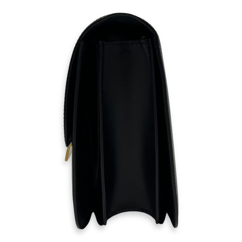 Celine Box Shoulder Bag Black in Calfskin, Gold hardware_4