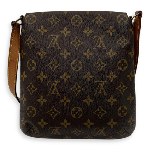 Louis Vuitton Musette Salsa Brown Crossbody Bag in Monogram Coated Canvas, Gold hardware_2