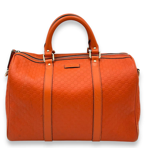 Gucci Boston Top Handle Bag Orange in Guccissima Leather, Gold hardware_1