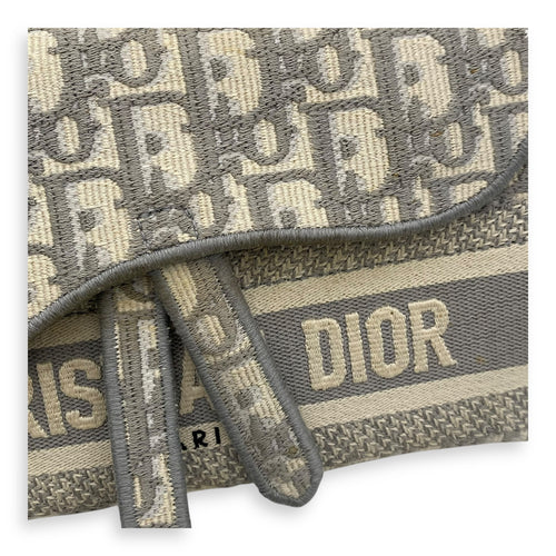 Christian Dior Saddle Belt Bag Grey in Jacquard, Gold hardware_7