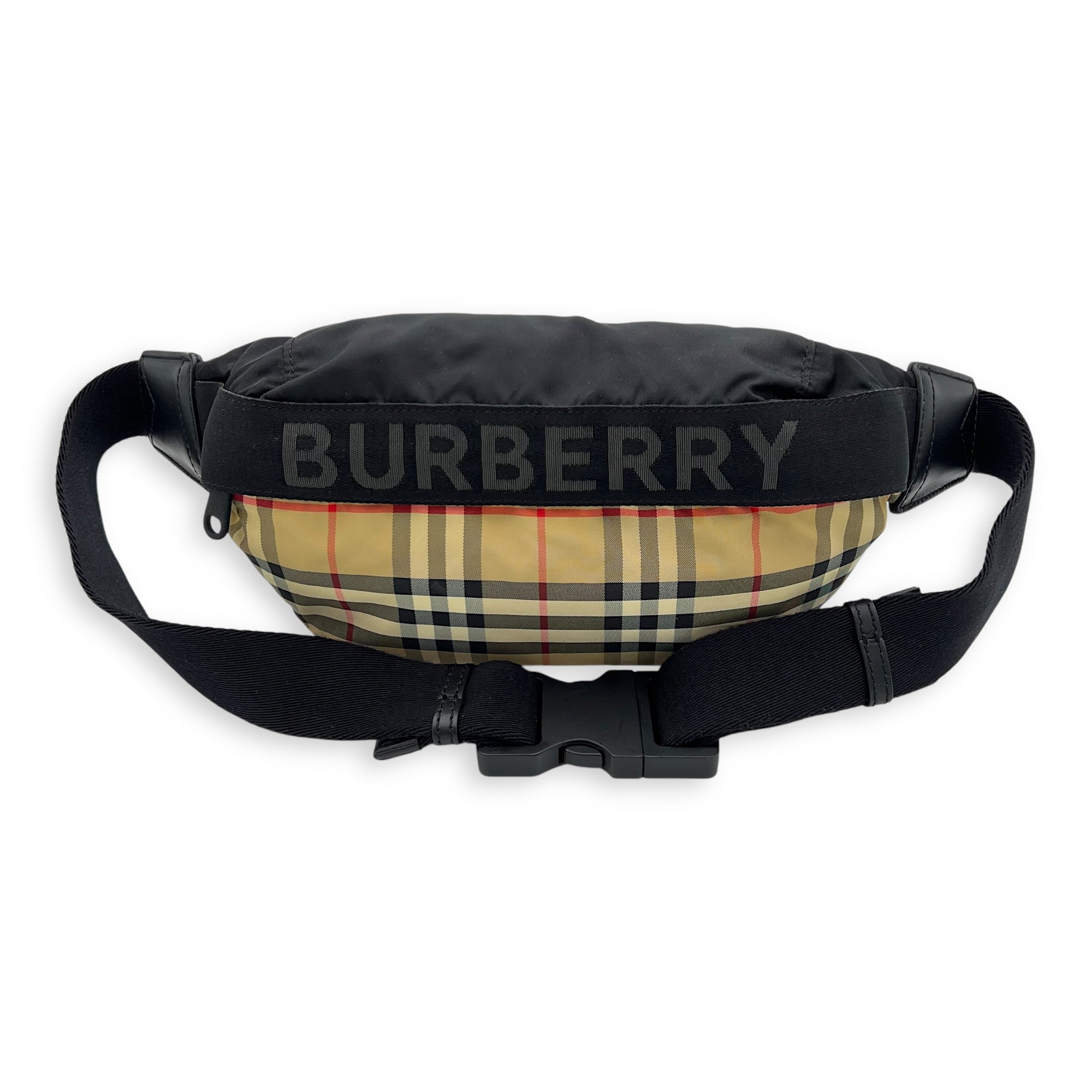 Burberry Logo Belt Bag Beige in Nylon, Silver hardware_10