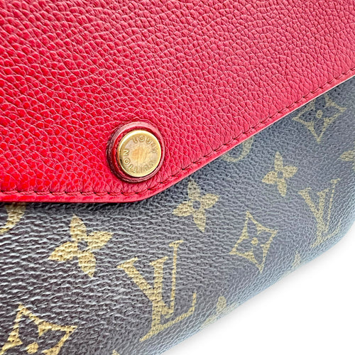 Louis Vuitton Twice Crossbody Bag Small Red in Monogram Coated Canvas, Gold hardware_8