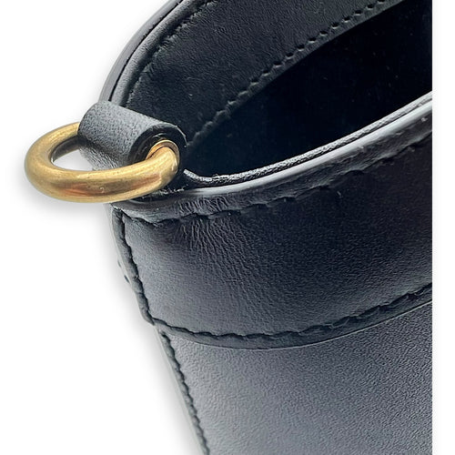 Saint Laurent Celia Bucket Bag Black in Calfskin, Gold hardware_8