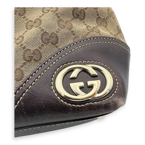 Gucci GG Tote Bag Brown in Canvas, Gold hardware_7