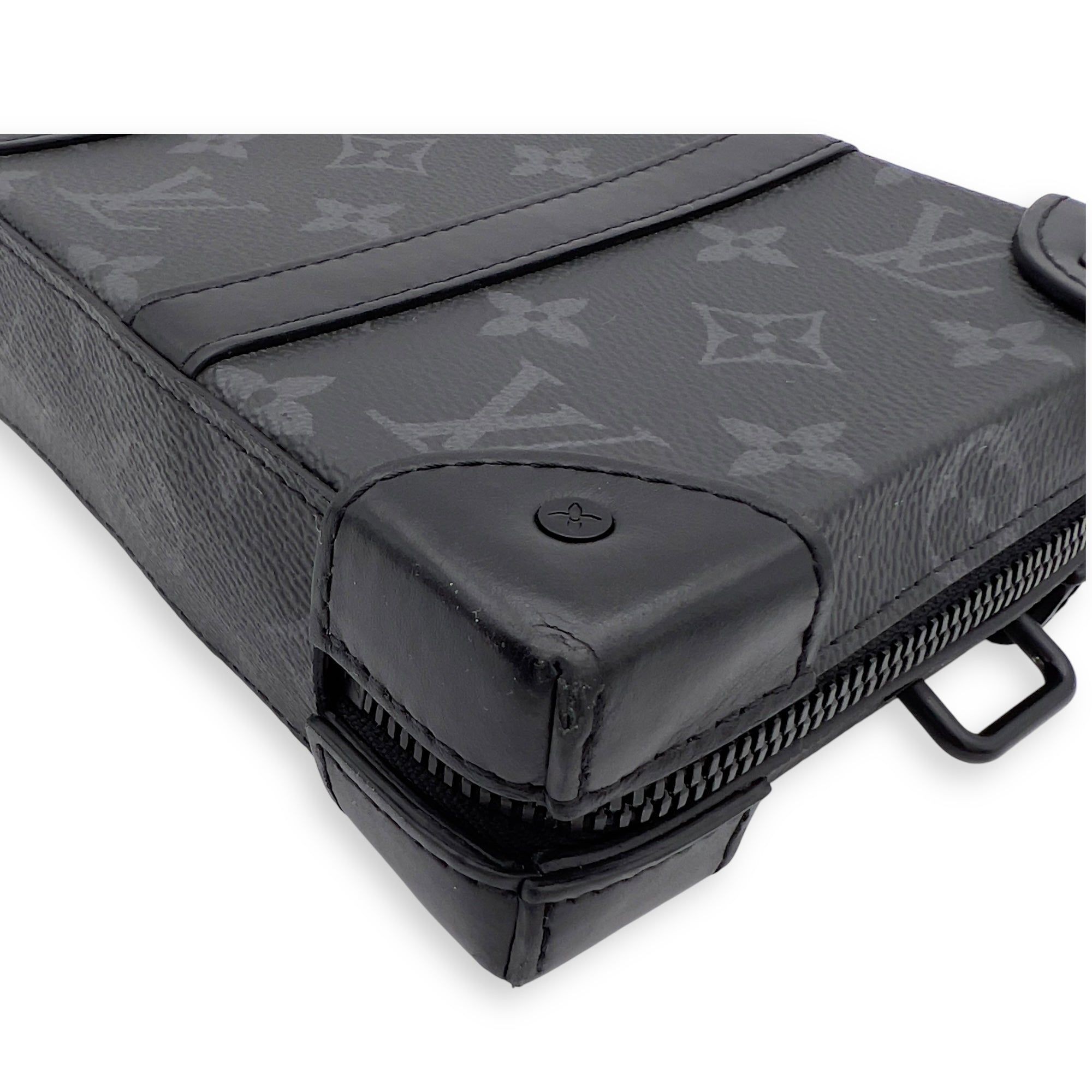 Louis Vuitton Trunk Wallet On Chain Black in Coated Canvas, Acetate hardware_6