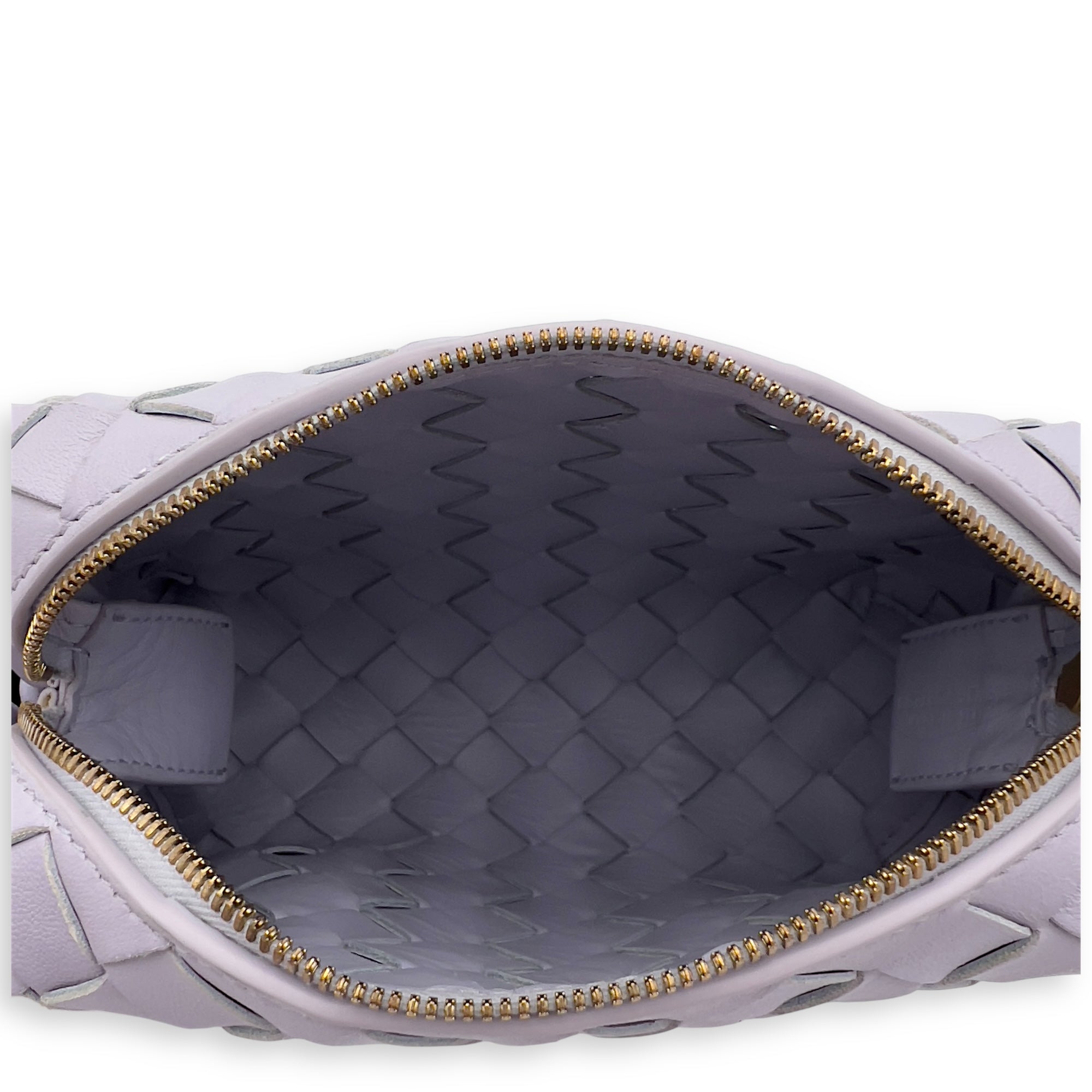 Bottega Veneta Loop Crossbody Bag Purple in Lambskin, Gold hardware_6