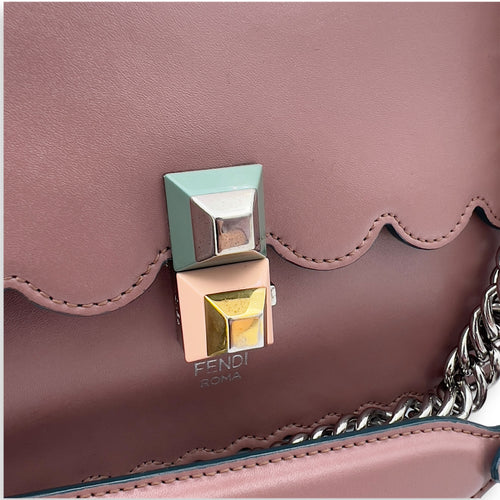 Fendi Kan I Shoulder Bag Brown in Calfskin, Gold hardware_8