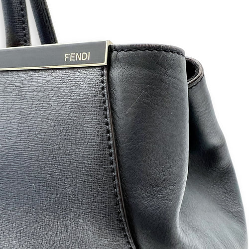 Fendi 2Jours Blue Top Handle Bag in Calfskin, Silver hardware_8