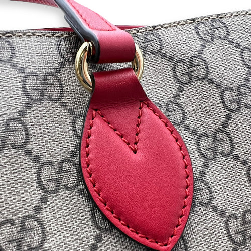 Gucci GG Supreme Snake Heart Grey Tote Bag in Coated Canvas, Silver hardware_8