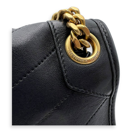 Saint Laurent Niki Medium Black Shoulder Bag in Lambskin, Gold hardware_8