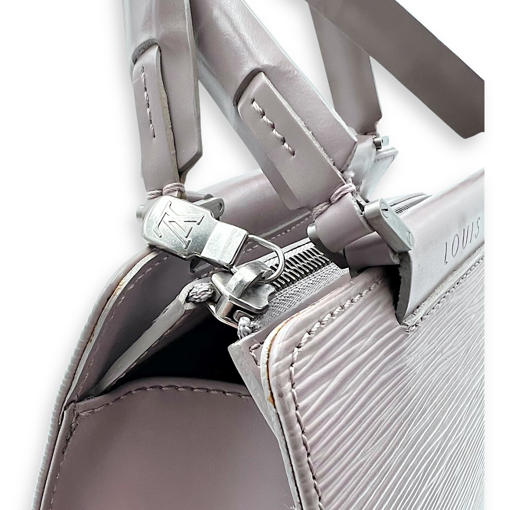 Louis Vuitton Figari Shoulder Bag Grey in Epi Leather, Silver hardware_8