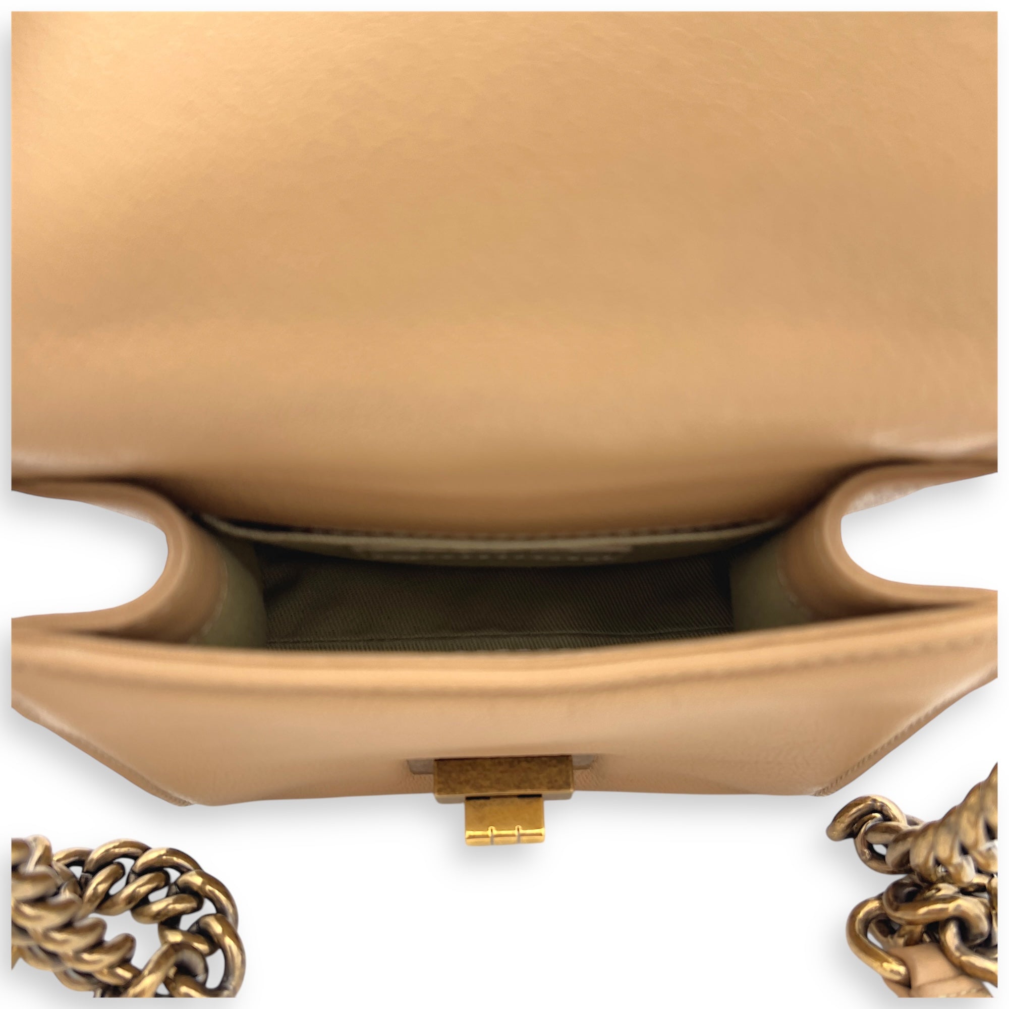 Chanel Rita Top Handle Bag Brown in Calfskin, Gold hardware_8