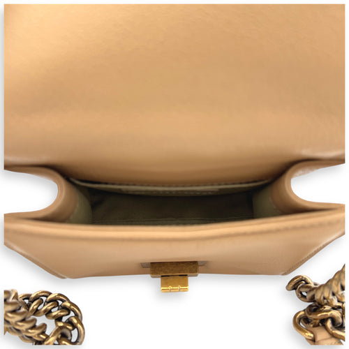 Chanel Rita Top Handle Bag Brown in Calfskin, Gold hardware_8