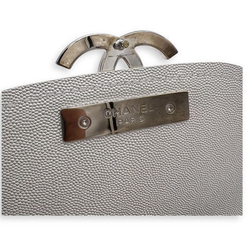 Chanel Coco Curve Top Handle Bag White in Caviar Leather, Silver hardware_7